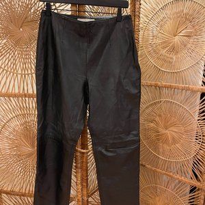 Vintage black leather pants SZ 8 by margaret godfrey circa 90s fully lined